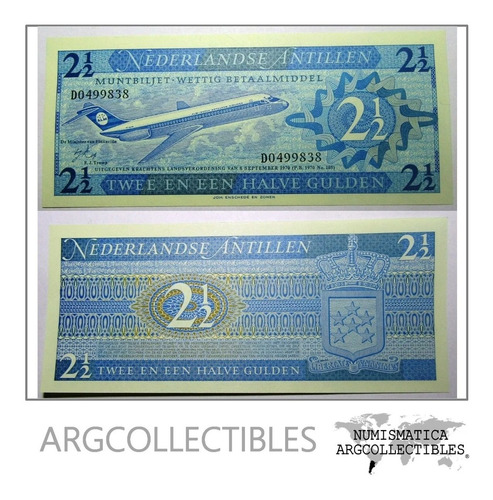 Antillas Holandesas Billete 2 1/2 Gulden 1970 Sin Circular