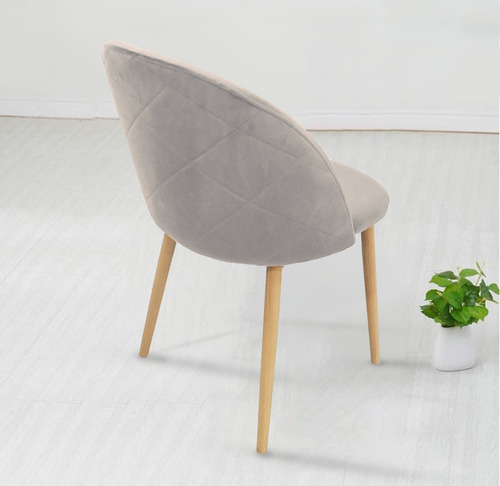 Silla Comedor Tapizada Moderna Zamibia Myanmar Wood Thea Asiento Vison