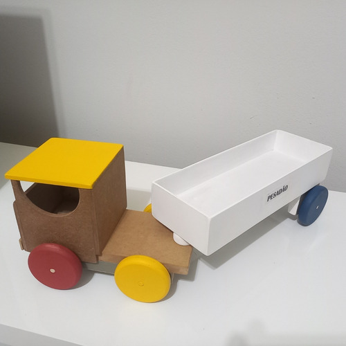 Brinquedo Educativo Carreta Colorida De Mdf