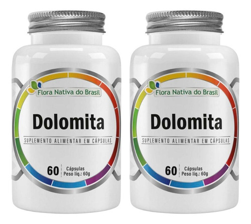 Kit 2x Dolomita 1000mg 60 Cápsulas - Flora Nativa