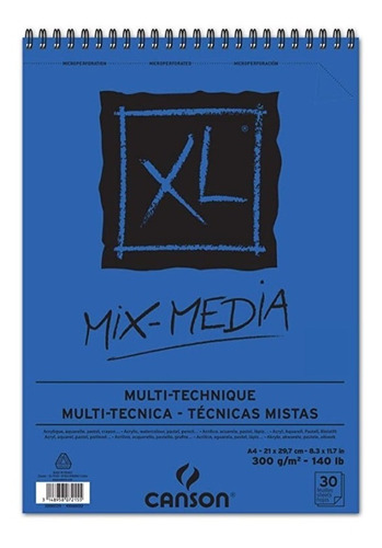 Block Canson Mix Media Multitecnica A4 300g 30hojas