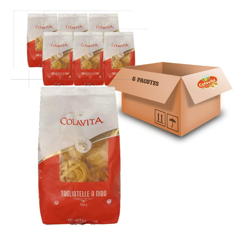 Kit 5un Macarrão Tagliatelle A Nido Colavita Grano Duro 500g