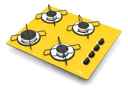 Fogão Cooktop 4 Bocas A Gás Com Ultra Chama Tedge Bivolt Cor Vermelho