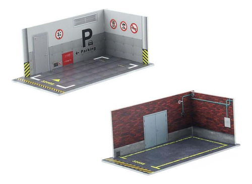 2 Piezas 1/32 Diecast Car Parking Mini Car Garage Estilo A