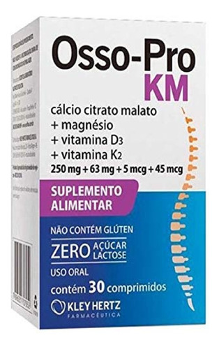 Osso Pro Km 30 Comprimidos - Cálcio Magnésio D3 E K2