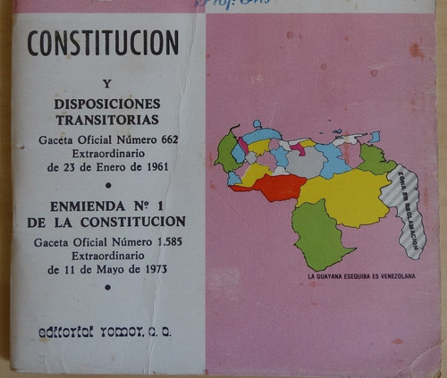 Constitución De La República De Venezuela 1961, En Físico