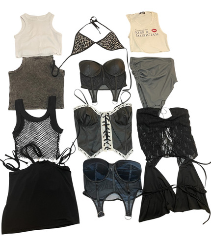 Lote De Ropa / Tops Salir Noche / Líquido Mayorista Revender Negro