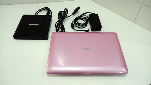 Netbook Philco Rosa + Gravador/leitor De Dvd + Mouse Ótico