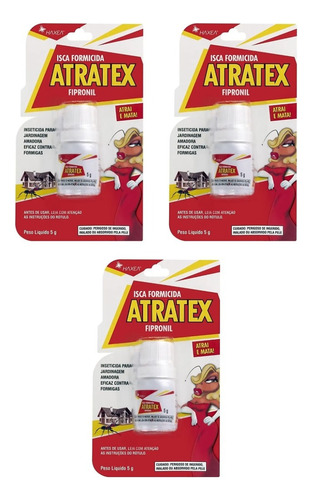 Atratex Formicida Isca Para Formiga Doceira Kit Com 3 Und