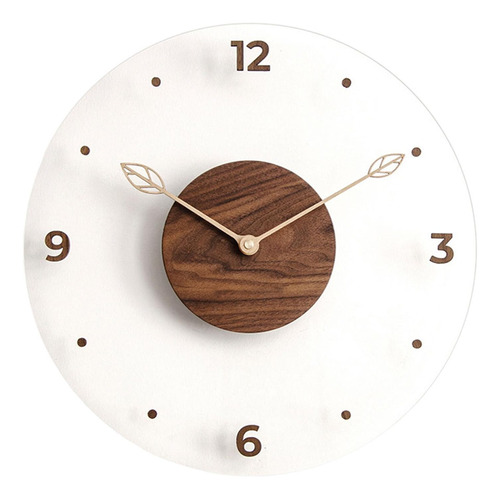 Reloj De Pared De Madera Redondo De 12 Pulgadas, Reloj De