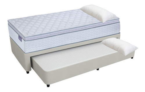 Sommier Divan Cama Doble Ecocuero + Colchon April 100x200