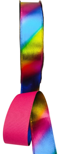 Fita Multicolor Metálica Dupla Face Rolo 40 Mt - Larg 38mm