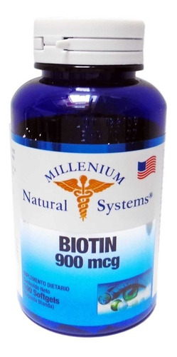 Biotin 900mcg X 100 Capsulas Millen - Unidad a $410