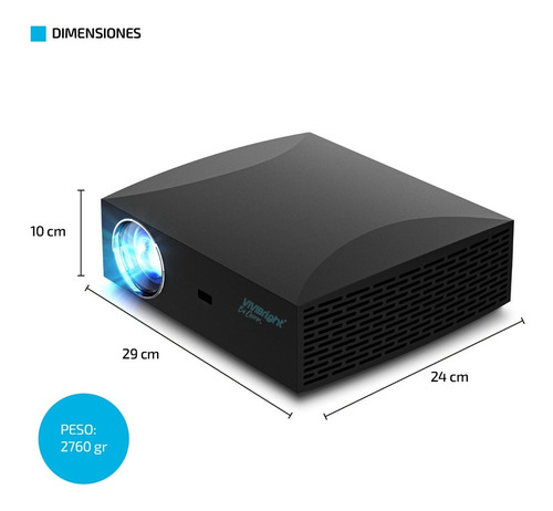 Imagen 5 de 9 de Proyector Portatil 8000 Lumenes Vivibright 1080p Led