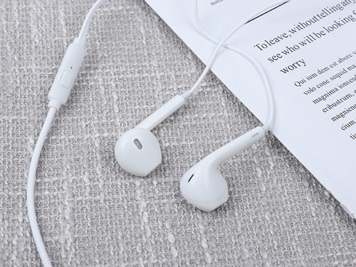 10 Audifonos Alambricos Manos Libres Con Microfono Blanco