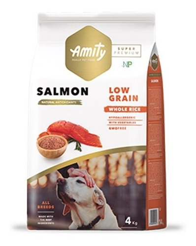 Alimento Perro Adulto Amity Low Grain Salmón 4kg. Np