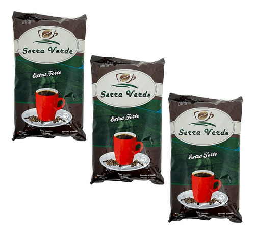 Café Serra Verde Extra Forte 500g - Kit Com 3 Cafés 1,5kg