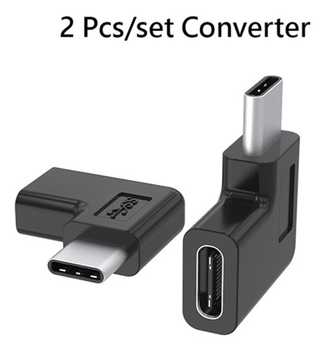 Convertidor Usb 3.1 Tipo C Macho A Hembra De Ángulo Recto, 2