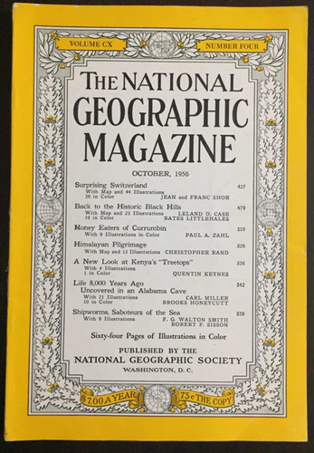 Revista National Geographic Oct 1956. Publicidad Cocacola