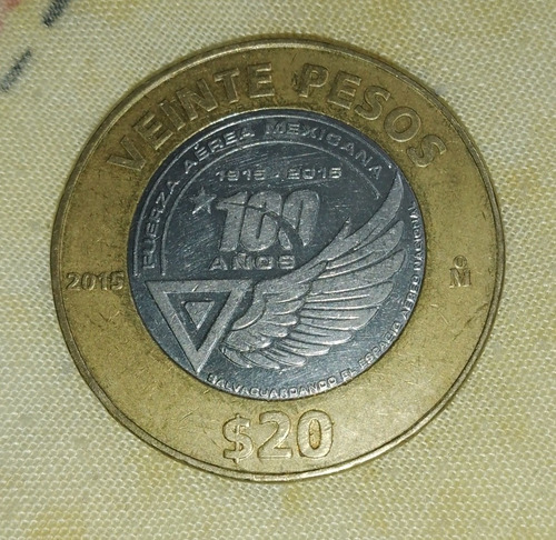 Moneda De Veinte Pesos, Cien Años De La Fuerza Aérea