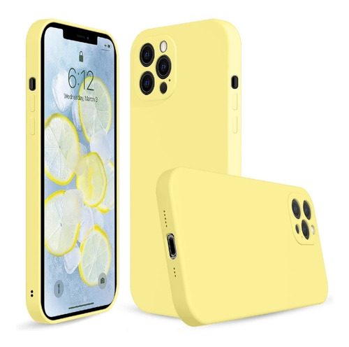 Protector Silicone Case Para iPhone 12 Pro Con Cubre Camara