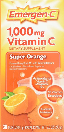 Emergen C Vitamina C 1000mg Polvo Antioxidantes Naranja