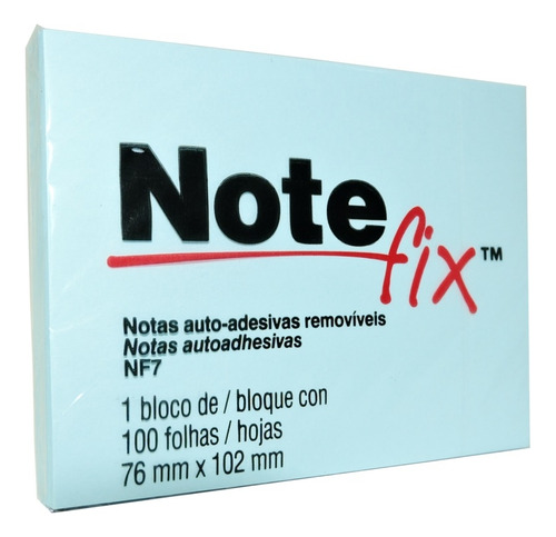 Bloco De Notas Auto-adesivas Removíves Azul - Note Fix 3m