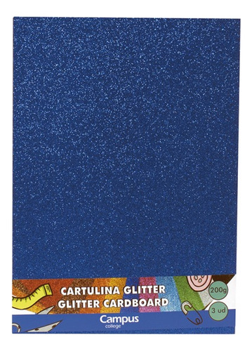 Cartulina Con Brillantina Glitter 3 Hojas A4 Comprasclick