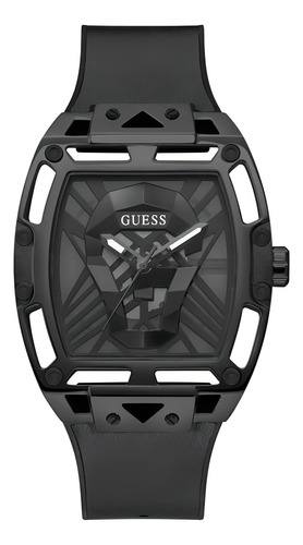 Reloj pulsera Guess GW0500G2 con correa de cuero genuino/silicona color negro
