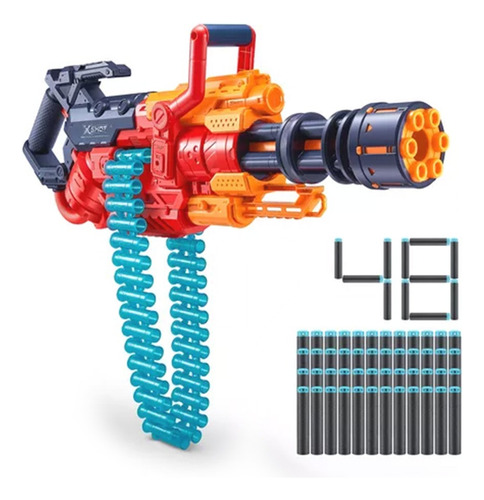 Pistola Zuru X Shot Crusher 48 Dardos Rojo -negro-naranja-verde Agua