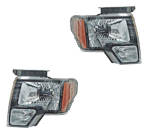 Par De Faros Ford Lobo Pick Up 2009 - 2014  Fondo Negro