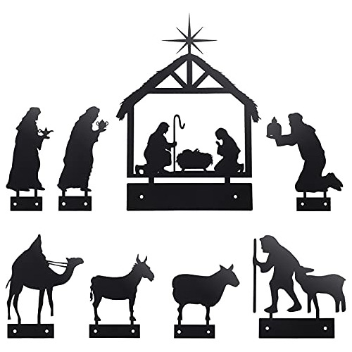 8 Piezas De Metal Natividad De Navidad Decoraciones De ...