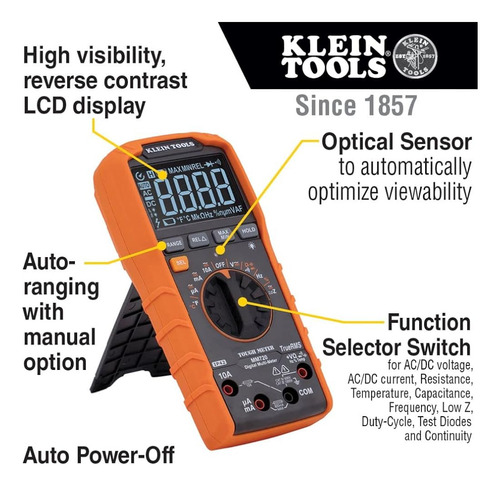 Multímetro Digital Klein Tools Mm720, Trms De Rango Automáti
