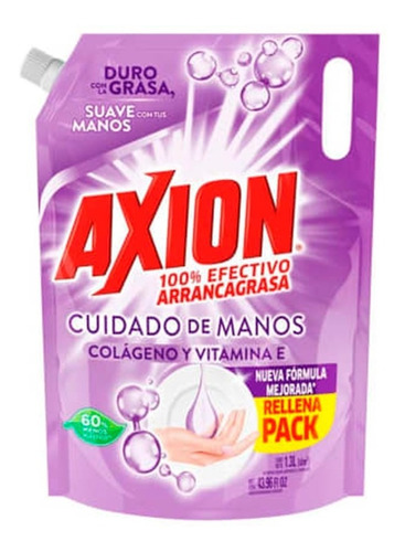 Jabón Cocina Líquido Axion Crema+ Colágeno Refill Pack 1.3 L