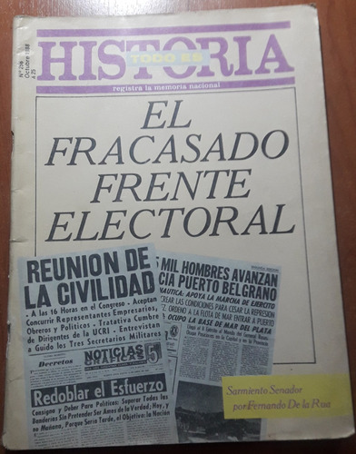 Revista Todo Es Historia N°256  Octubre De 1988