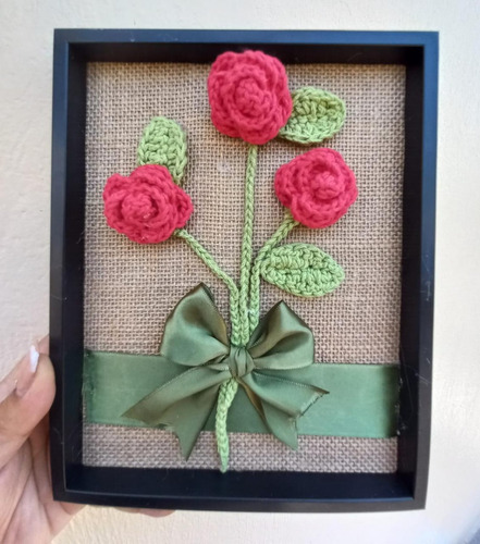 Cuadros Con Flores Tejidas De Crochet