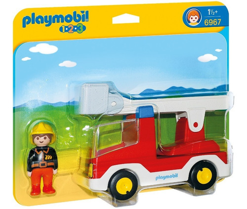 Playmobil 1.2.3 6967 Camión De Bomberos Con Escalera Stock!!