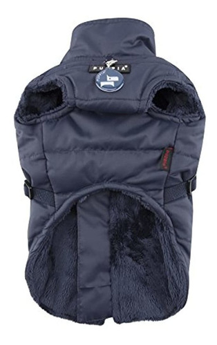 Puppia Wilkes Chaleco Polar De Invierno Xlarge Azul Marino