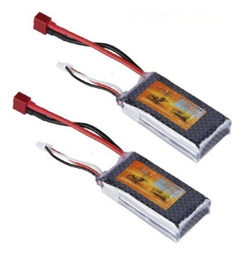 2 X Floureon 1500mah 2s 7.4v 35c Li-po Batería Pack T Enchuf