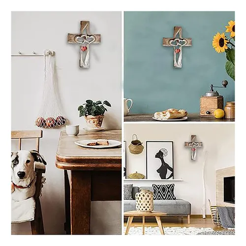 Family Cross Wall Decor Hanging Living Room Decor 2 Pcs