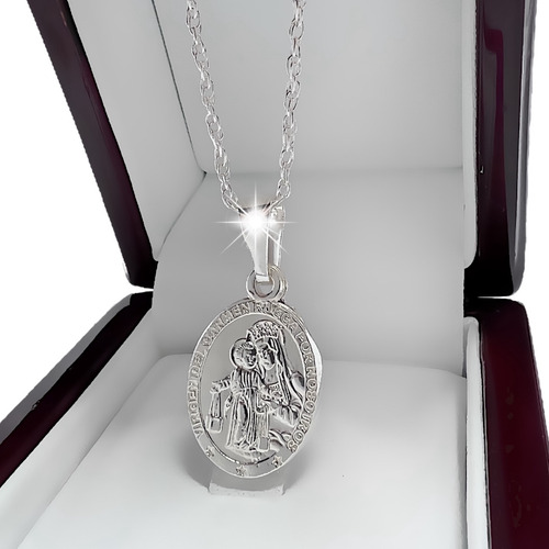 Medalla Virgen Del Carmen Con Cadena De Plata 925