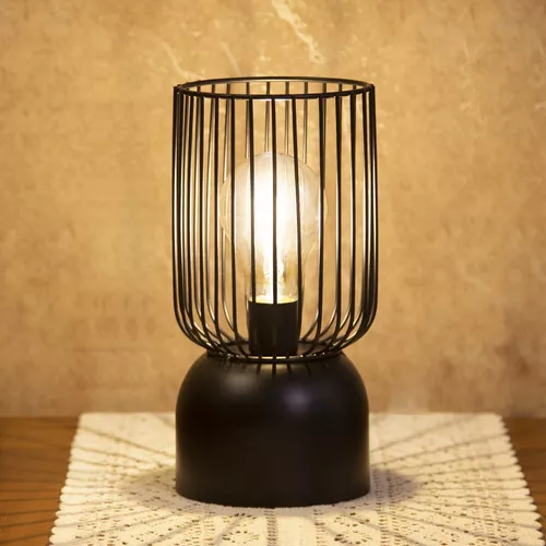 Lámpara de mesa a pilas, lámparas de mesa inalámbricas para decoración del  hogar, luz nocturna a pilas con bombilla LED, lámpara decorativa de cristal