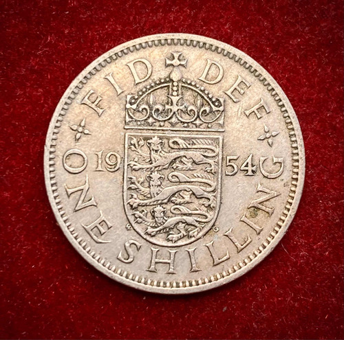 Moneda 1 Chelín Inglaterra 1954 Km 904 Elizabeth 2