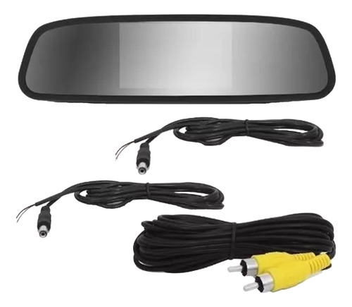 Kit Retrovisor Lcd Câmera Ré Visão Noturna Régua Frete Grá