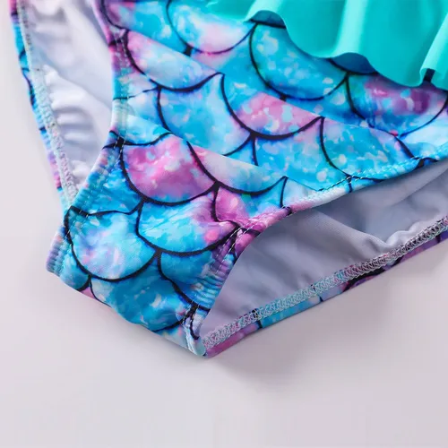 Bañador De Sirena De Manga Larga De Dos Piezas Para Niñas