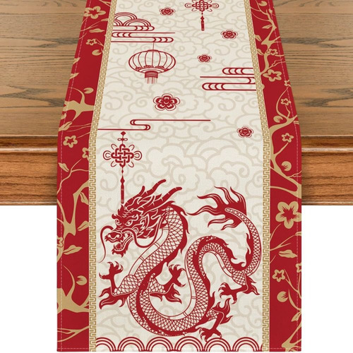 Camino De Mesa Zodiac Dragon Gold Dragon Para 1 Unidad/4 Pie