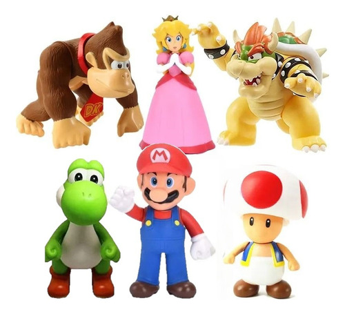 Super Mario Bros Figuras Gashapones Set X 6 Pcs 