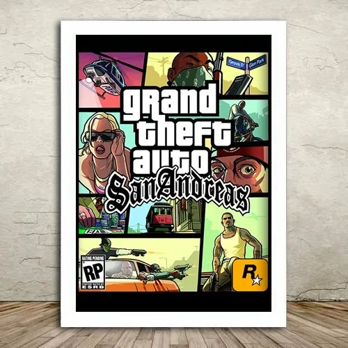 Poster Quadro Decorativo Jogo Gta San Andreas ps2 32x23cm 13