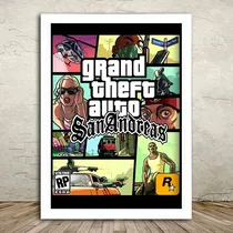 Comprar Quadro Decorativo Poster Gta San Andreas Gamer Geek Nerd