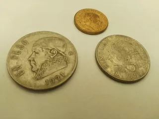 Monedas Mexicanas 1971 Lote 3: 1 Peso 5 50 Centavos